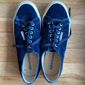 Superga Blue Velvet Sneakers